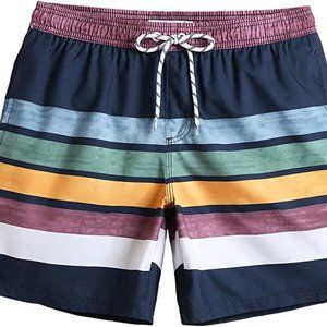 Brand New In Package Men's Striped Swim Trunks - Maamgic